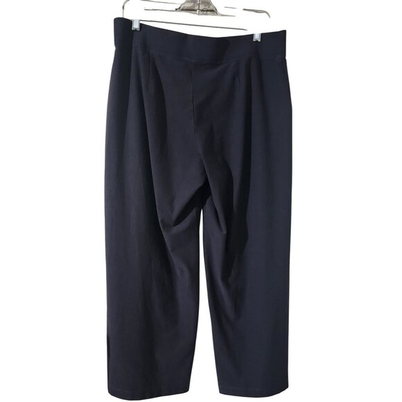 Eileen Fisher Womens Gray Wide-Leg Cropped Pants L Made In USA - Picture 2 of 6